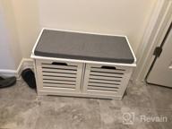 img 1 attached to Organize Your Shoes In Style With Haotian FSR108-W Shoe Cabinet: White 3 Flip-Drawers Shoe Rack And Storage Bench review by John Bailey