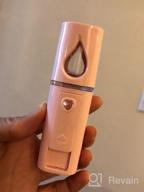 img 1 attached to Pink USB Rechargeable ZOMFOM Nano Facial Steamer: Hydrating Mist Spray For Eyelash Extensions, Pore Cleaning, Moisturizing, And Water SPA -Compact Mini Beauty Device review by Doug Darling