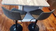 img 1 attached to PHI VILLA Swivel Bar Stools Counter Height Set Of 2, Adjustable Height, Low Square Back, Grey, 2 Packs review by Kristen Smith