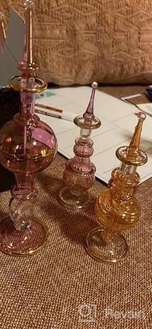 img 1 attached to Egyptian Perfume Bottles Wholesale Mix Collection Set Of 12 Hand Blown Decorative Pyrex Glass 2 -5 In With Handmade Golden Egyptian Decoration For Perfumes & Essential Oils By NileCart review by Brittany Lee