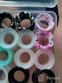 img 5 attached to Complete Set Of Ear Tunnels And Plugs: WBRWP Double Flared Hollow Hard/Soft Silicone Ear Gauges With Ear Expander Stretcher Body Piercing Jewelry In Multiple Sizes