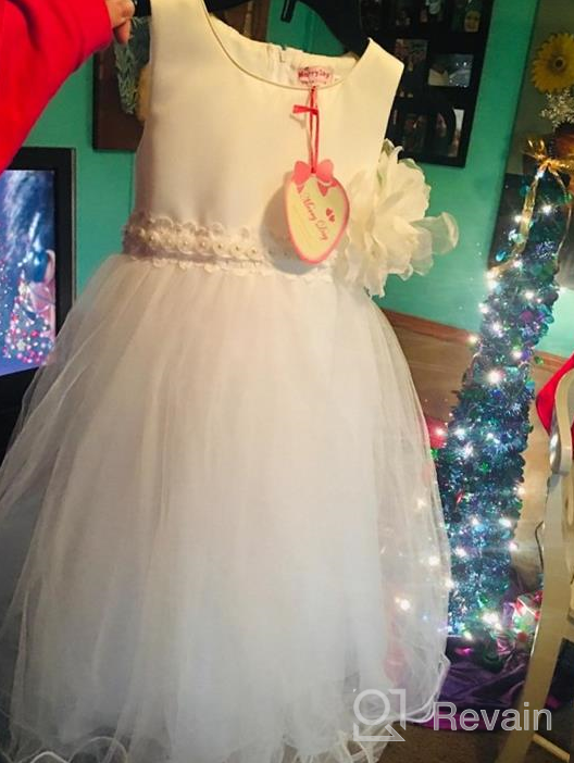 img 1 attached to Merry Day Little Girls Tulle Flower Dress Ball Gown: Perfect for Wedding Birthday Party, Ages 0-10 Years review by Ashley Godwin