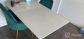 img 3 attached to Современный белый обеденный стол для гостиной, прямоугольный кухонный стол 47 дюймов с серебряными ножками-шпильками, места для 4-6 человек (простая сборка)