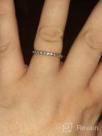 img 1 attached to 925 Sterling Silver Cubic Zirconia CZ Wedding Band Stackable Ring in Size 4-12 by Boruo review by Eddie Orrell