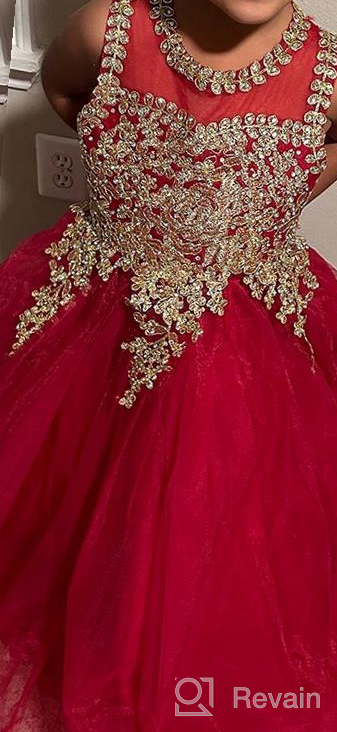 img 1 attached to Burgundy Formal Little Girls' Pageant Dresses - Dresses for Girls' Clothing review by Brian Rivera