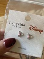 img 1 attached to 🐭 Pura Vida Silver Disney Minnie Mouse Cutout Stud Earrings - Adorable Design with Pink Bow Enamel, Brass Base, and Sterling Silver Posts - 1 Pair review by Melissa Flores