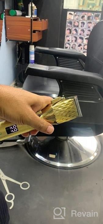 img 1 attached to Polished Gold AmeriLuck Cordless Professional Hair Clippers Kit: Digital Battery Status Display & USB Rechargeable, 300Min Long Duration. review by Danielle Miles