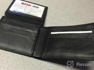 img 1 attached to Men'S RFID Blocking Bifold Leather Wallet With Flip-Up ID Window review by Mark Fleming