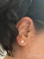 img 1 attached to Jewlpire 925 Sterling Silver Stud Earrings: Hypoallergenic Initial Letter Earrings in 18K Gold Plating review by Gina Cravalho