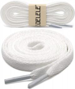 img 2 attached to 2 Pairs 5/16" Wide Flat Shoe Laces - Perfect For Athletic Running Sneakers & Boots!