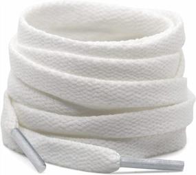 img 4 attached to 2 Pairs 5/16" Wide Flat Shoe Laces - Perfect For Athletic Running Sneakers & Boots!