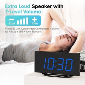 img 1 attached to Loud Digital Alarm Clock For Heavy Sleepers - 8.7" LED Display, USB Charger, 7-Level Brightness & Volume, Snooze & DST | Bedroom/Bedside Dual Alarm Clock For Adults & Teens.