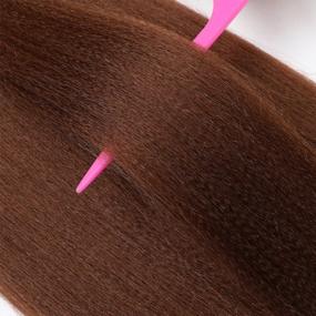 img 1 attached to Get Flawless And Itch-Free Hairstyle With ShowCoco Pre-Stretched Crochet Braiding Hair In Auburn Brown - Yaki Straight 20 Inch (8 Packs) - Suitable For Hot Water Setting (Color #30)