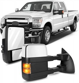 img 4 attached to Power Heated Towing Mirrors With Turn Signal For 2008-2016 Ford F-250, F-350, F-450, F-550 Super Duty Trucks - By OCPTY