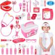 kids pretend play toys doctor kit - 37 piece educational toy dentist medical role play set for girls ages 3-6 by gifts2u logo