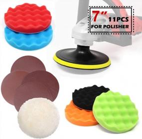 img 1 attached to 11Pc 7In Hook & Loop Sanding Buffing Pad For Drill Grinder Rotary PTH006C Toolman