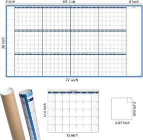 img 2 attached to Giant 2021-2022 Blank Reusable Dry Erase Wall Calendar - 38" X 72" Laminated Whiteboard Yearly Poster - Jumbo 12 Month Office Annual Calendar