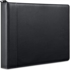 img 3 attached to MUDOR 7 Ring Business Check Binder With Zipper, Premium PU Cover Check Registers For Personal Checkbook , 600 Checks Capacity For 9" X 13" Sheets (Black)