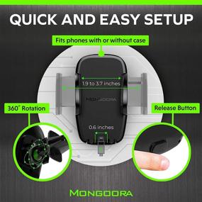 img 1 attached to 📱 Mongoora Universal Air Vent Car Phone Mount Holder - The Ultimate Smartphone Accessory for Men and Women