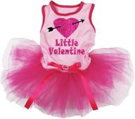 valentine's day dog dress with arrow heart design (pink/hot pink, small) by petitebella logo