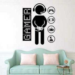 img 1 attached to Gaming Wall Decals - Controller Video Game Wall Sticker for Playroom & Boys Room Decor - Wall Decals for Boys Bedroom - DIY Wall Art