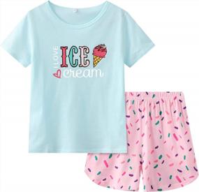 img 4 attached to Cat And Bear Printed Short Sleeve Pajama Set For Plus Size Teen Girls - Summer Loungewear In Sizes 12-16