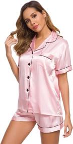 img 1 attached to 👚 SWOMOG Button Down Women's Loungewear Set - Sleepwear & Lounge Clothing - Lingerie, Pajamas