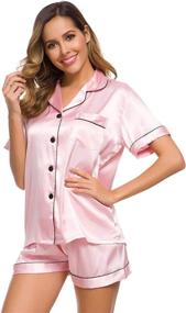 img 3 attached to 👚 SWOMOG Button Down Women's Loungewear Set - Sleepwear & Lounge Clothing - Lingerie, Pajamas