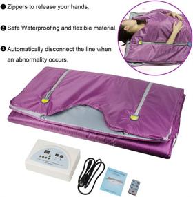 img 4 attached to Fencia Digital Heat Sauna Blanket - Purple, Waterproof With Safety Switch And 110V 2 Zone Anti-Aging Beauty Machine For Body Spa