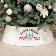 upgrade your christmas tree with hallops galvanized tree collar - adjustable metal skirt for large to small trees (white, standard) logo