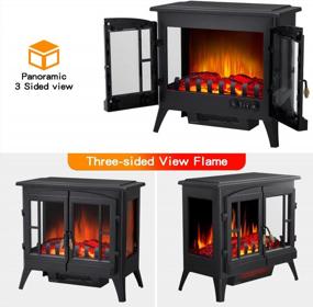 img 1 attached to Kismile 3D Infrared Electric Fireplace Stove, Freestanding Fireplace Heater With Realistic Flame Effects, Portable Indoor Space Heater With Overheating Safety System, Adjustable Brightness (23.6 Inch)