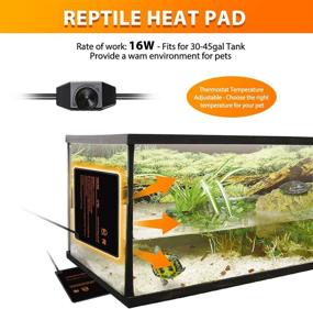 img 2 attached to 🔥 BKVESHI Waterproof Under Tank Heater with Thermostat, Adjustable Temperature Reptile Heating Pad - 8"x12", 16W - Ideal for Snake, Lizard, Bearded Dragons in 30-40 Gallon Tanks