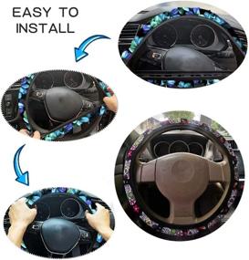 img 2 attached to 🐴 Horseshoe Totem: Native Tribal Horse Aztec Print Car Steering Wheel Cover - Universal 15 inch - Stylish Car Accessories for Men and Women