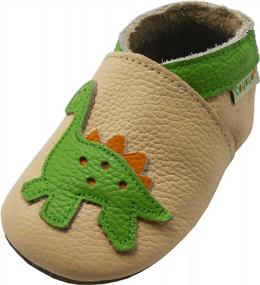 img 4 attached to Мягкая кожаная обувь для младенцев и малышей с дизайном черепа от SAYOYO