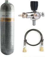 ce approved gurlleu 30 cu ft / 4500 psi carbon fiber air tank for pcp paintball and compressed air systems with regulator valve and side gauge set (empty bottle) logo