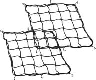 🏍️ motorcycle cargo net, set of 2, 15.7"x15.7", heavy-duty bungee net expands to 31.5"x31.5", gear helmet luggage thick netting with small 2"x2" mesh & 6 adjustable metal hooks for motorcycle, bike, atv логотип