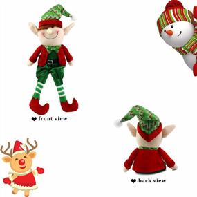 img 3 attached to 16-дюймовые очаровательные плюшевые игрушки-эльфы - идеальное рождественское украшение и рождественские украшения (для мальчиков)