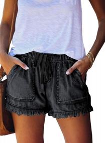 img 4 attached to Comfortable And Stylish Women'S Elastic Waist Shorts With Pockets In Sizes S-3XL - Acelitt
