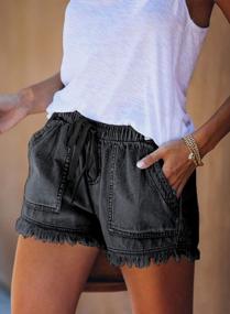 img 2 attached to Comfortable And Stylish Women'S Elastic Waist Shorts With Pockets In Sizes S-3XL - Acelitt