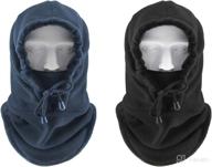 premium heavyweight tactical balaclava - winter windproof face mask for extreme cold 🧣 weather - thermal fleece hood for motorcycle, skiing, snowboarding - unisex design (2 pcs) logo