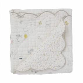 img 3 attached to Pehr Magical Forest Quilted Baby Blanket With Scallop Detail In 100% Cotton, 36X36 Inch: A Cozy And Enchanting Addition To Your Nursery
