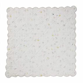 img 2 attached to Pehr Magical Forest Quilted Baby Blanket With Scallop Detail In 100% Cotton, 36X36 Inch: A Cozy And Enchanting Addition To Your Nursery