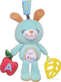 img 2 attached to 🐰 Baby Starters Aqua Bunny Plush Activity Toy with Crinkle, Rattle, Teether - 8 Inch