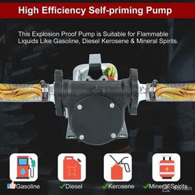 img 1 attached to High-Performance 12V DC Fuel Transfer Pump, Self-Priming Rotary Vane Motor Pump, 15 GPM / 57 LPM, Thermal Protected, Ideal for Gasoline, Diesel, Kerosene & Mineral Spirits