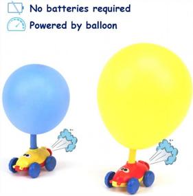 img 1 attached to LiKee Balloon Powered Car Racers - Manual Pump Included For Kids 3+ (Yellow Monster)