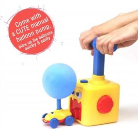 img 3 attached to LiKee Balloon Powered Car Racers - Manual Pump Included For Kids 3+ (Yellow Monster)