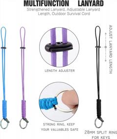 img 2 attached to Rugged Military-Grade Paracord Neck Lanyard Keychain For Women And Men, Perfect For ID Badges, Cellphones, And Whistles - Comes In Black, Blue, And Purple Variations