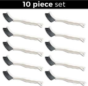 img 3 attached to 10-Piece Grout Cleaning Brush Set - Firm Bristle Scrubbing & Detail Brushes for 🧼 Household Use on Bathtub, Shower, Kitchen, Tile Floors, Sink, Grooves, Window Tracks, Drain Cracks & More