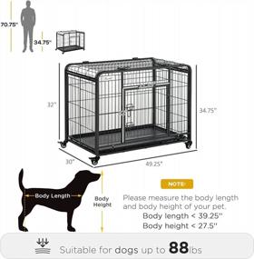 img 2 attached to PawHut Folding Design Heavy Duty Metal Dog Cage Crate & Kennel With Removable Tray And Cover, & 4 Locking Wheels, Indoor/Outdoor 49