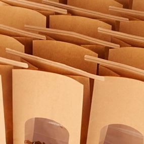 img 2 attached to 50 пакетов для выпечки GSSUSA Halulu с закрывающимися окнами - коричневые крафт-бумажные пакеты для печенья, попкорна и угощений; Размер 3,54X2,36X6,7